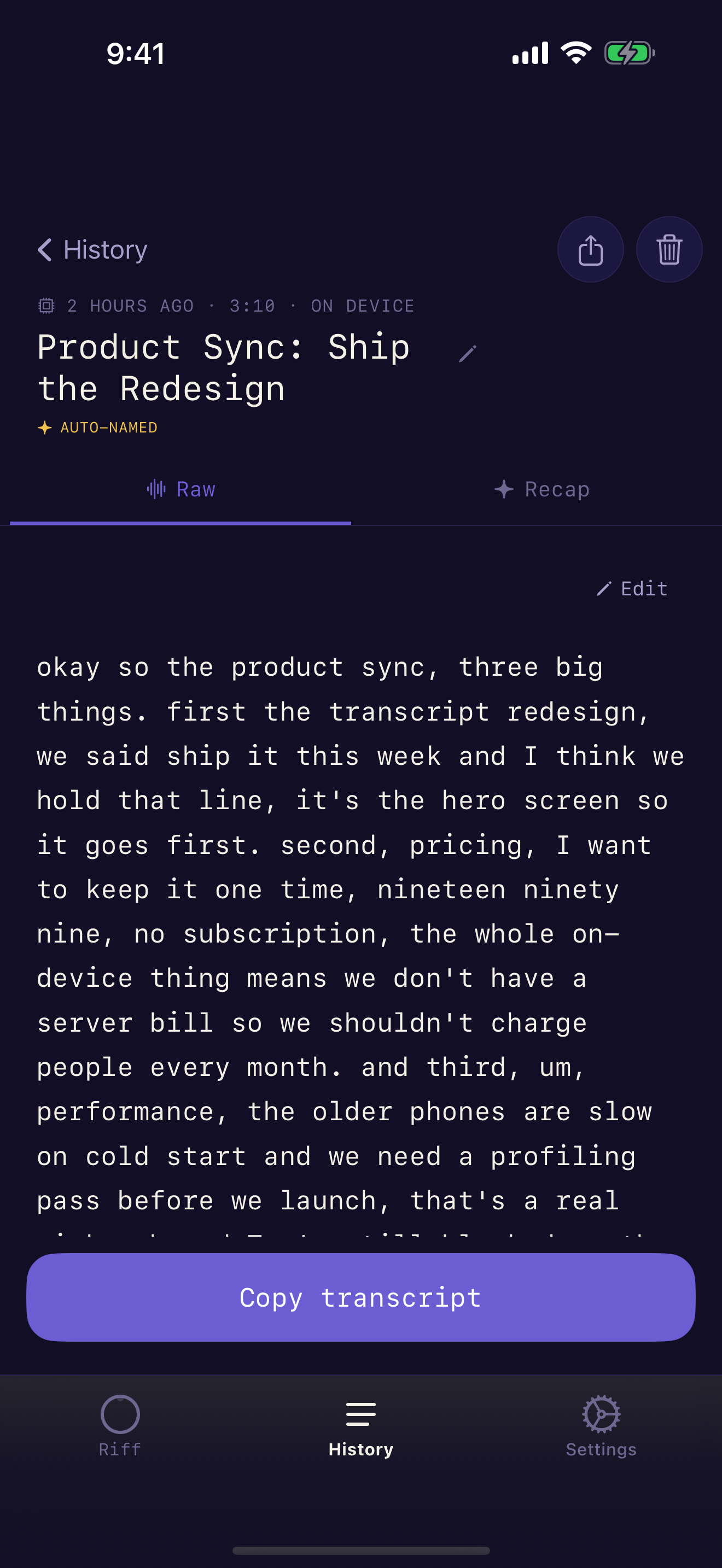 Riff: On-Device AI Voice Notes screenshot 8
