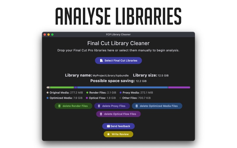 FCP Library Cleaner app screenshot