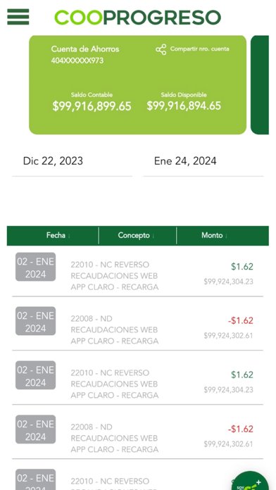 Cooprogreso Móvil Screenshot