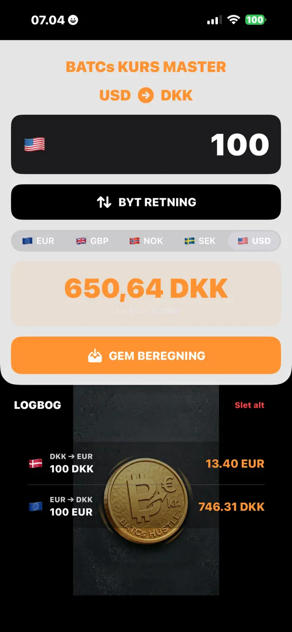 Kurs Beregner Screenshot 5