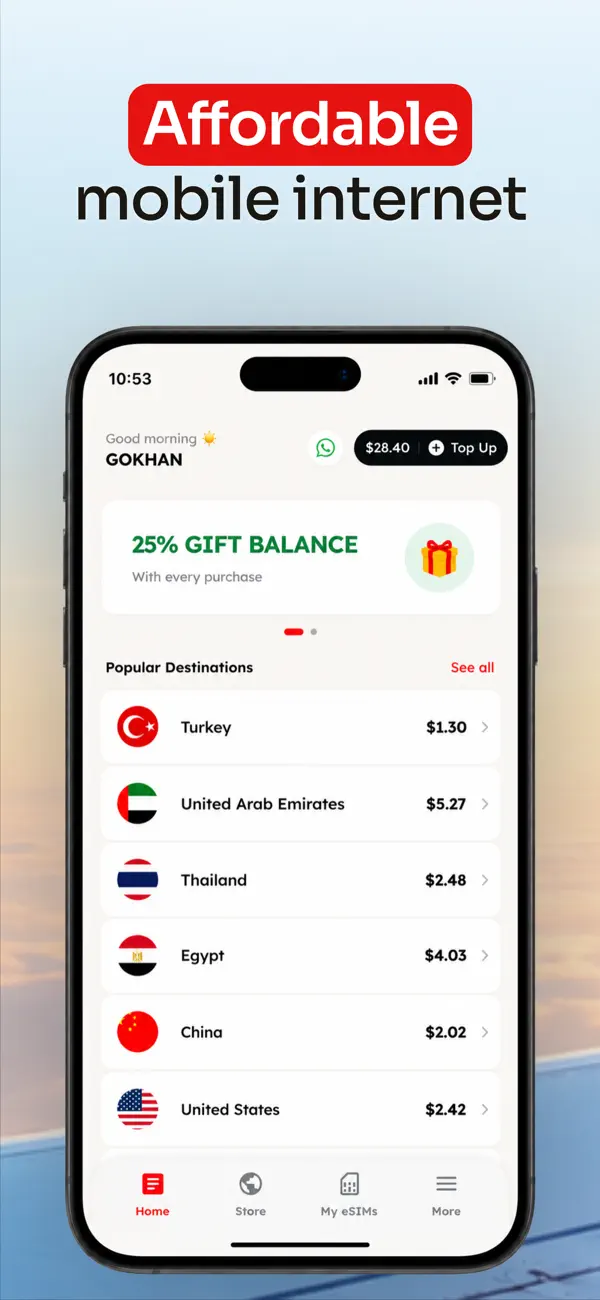 Screenshot #2 pour RedSim: eSIM Internet Mondial