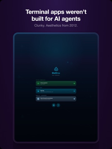 Shell Drop: AI Agent Terminal iPad screenshot 1