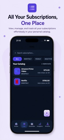 Subly - Subscription Tracking screenshot