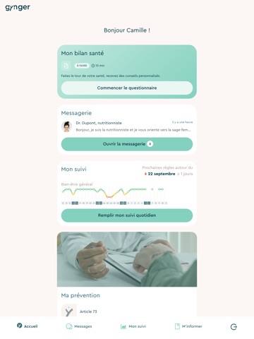 Gynger - Santé des femmes iPad screenshot 1