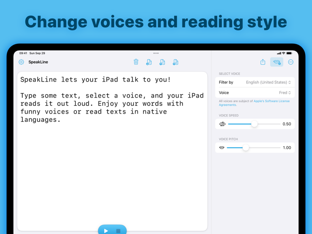 ‎SpeakLine – Text to Speech Screenshot