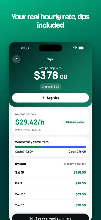 PayJar: Tips & Hours Tracker screenshot 2