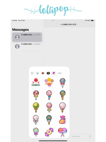 Cute Lollipop Stickers iPad screenshot