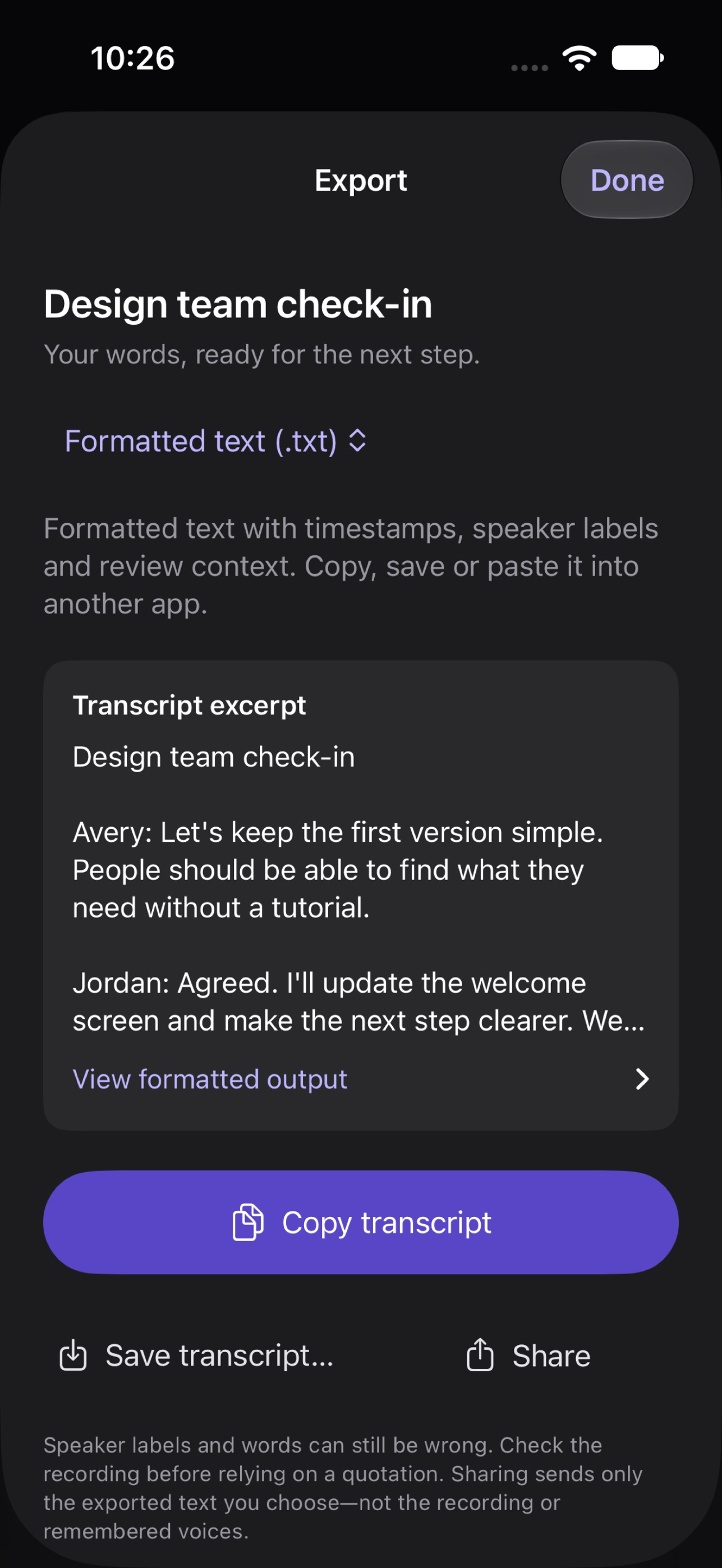 Screenshot 5 of Drop Transcript