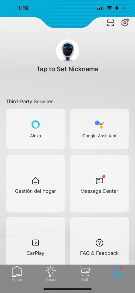 Steren Home - This tool extends its capabilities by offering direct integration with popular 'Third-Party Services' like Alexa and Google Assistant, alongside an accessible 'FAQ & Feedback' section.