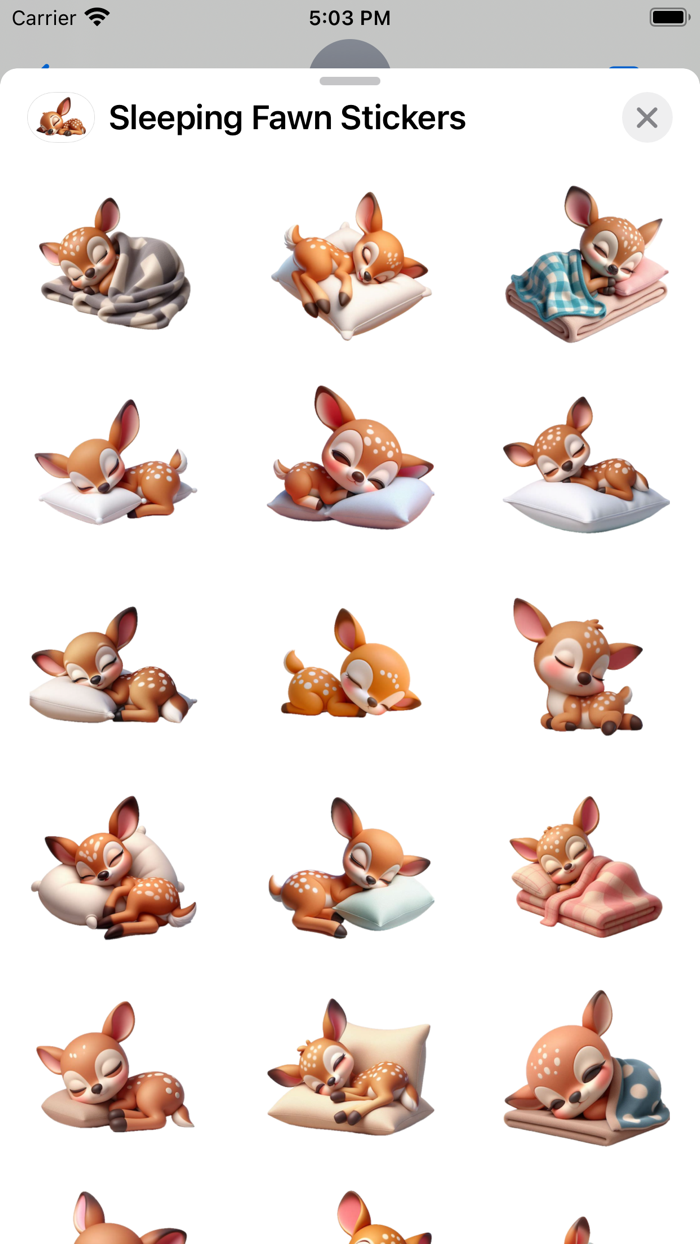 Sleeping Fawn Stickers