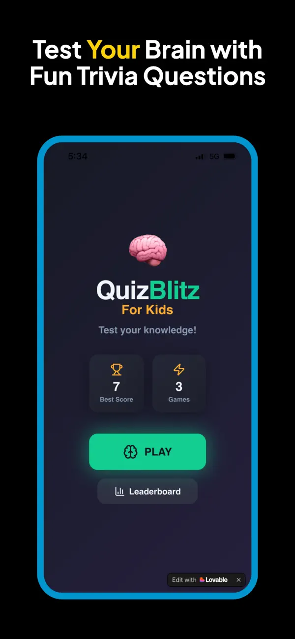 QuizBlitz For Kids