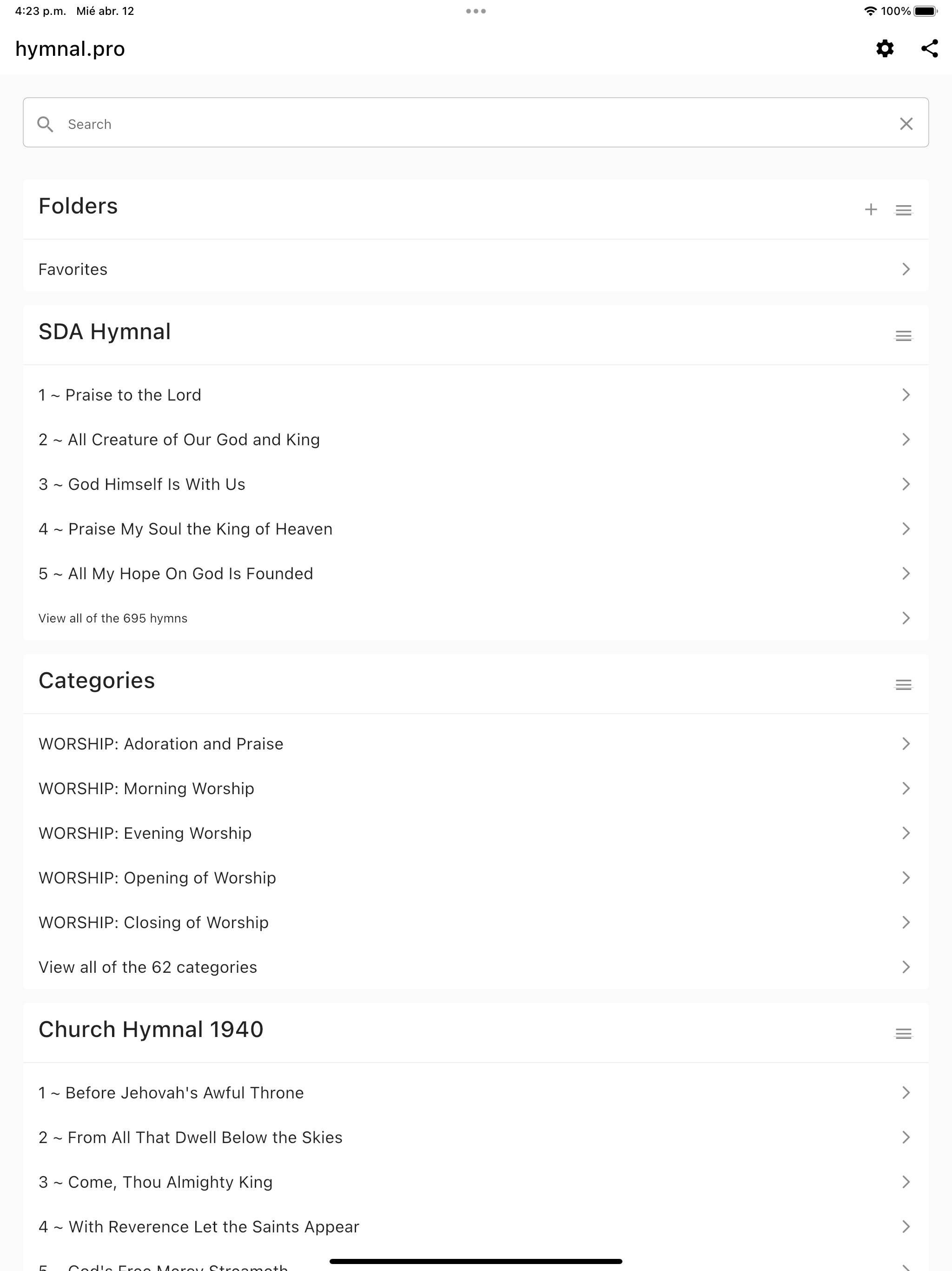 Hymnal Adventist lite