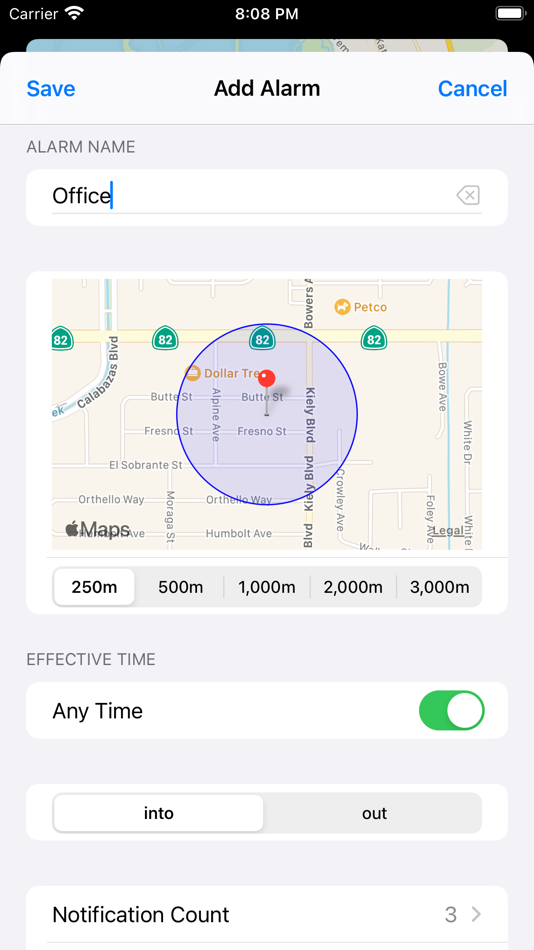 #2. Map Alarm-alert on locations (iOS) 由: 莹 蔡