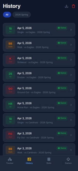 Baseball Stats Tracker Screenshot 6 of 6