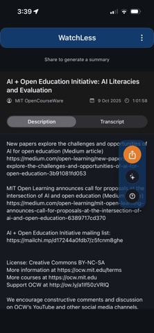 WatchLess – TL;DR for videos screenshot