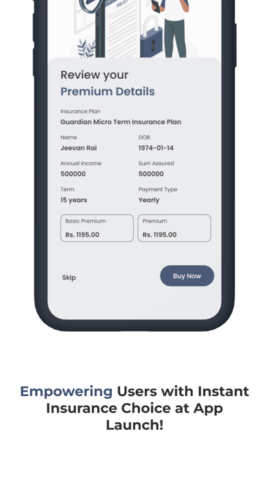 Guardian Micro Life Insurance Screenshot