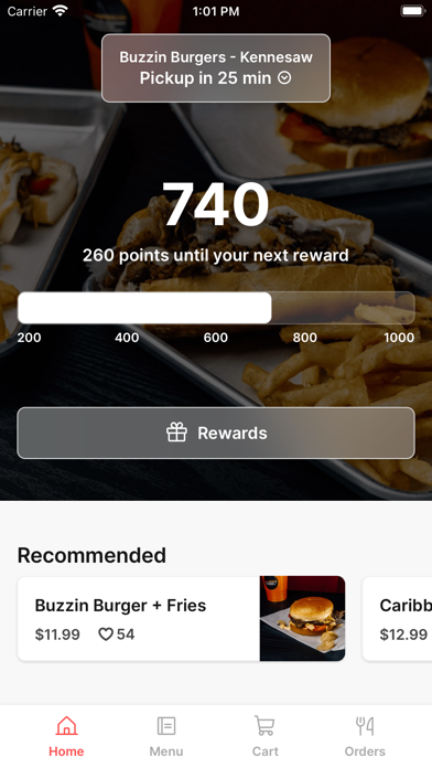Buzzin Burgers iPhone screenshot 1 - Food & Drink app