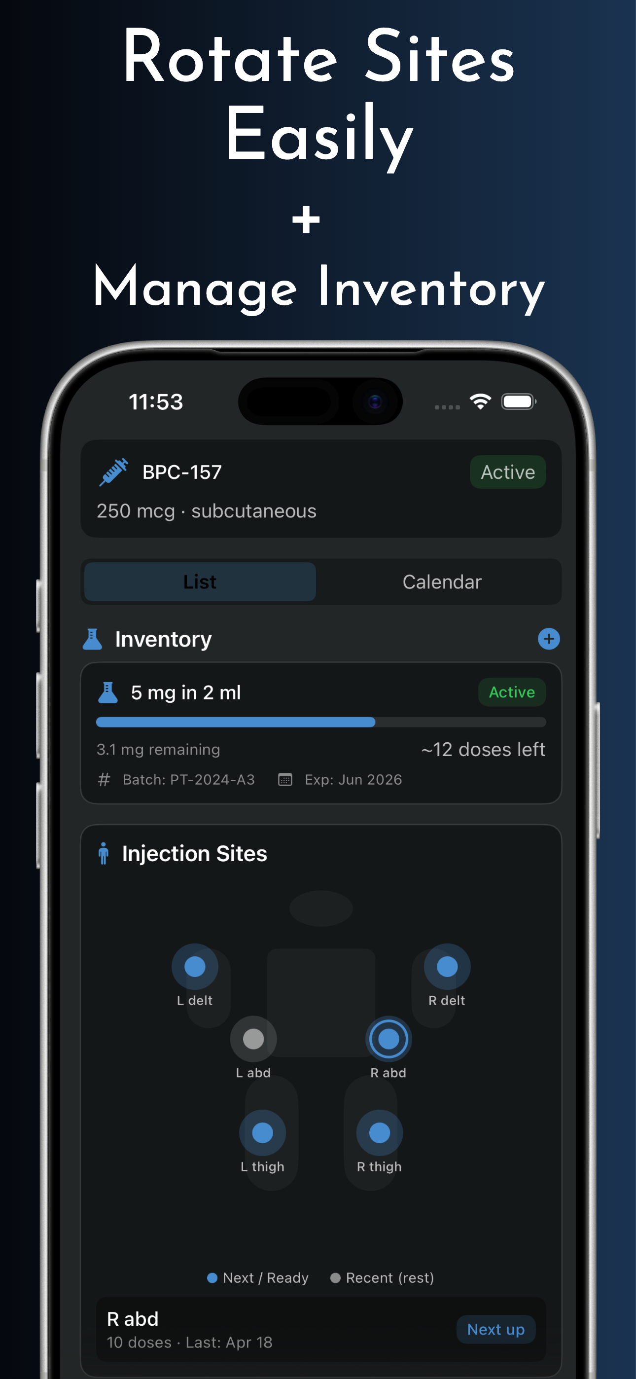 synqology: peptide tracker, AI