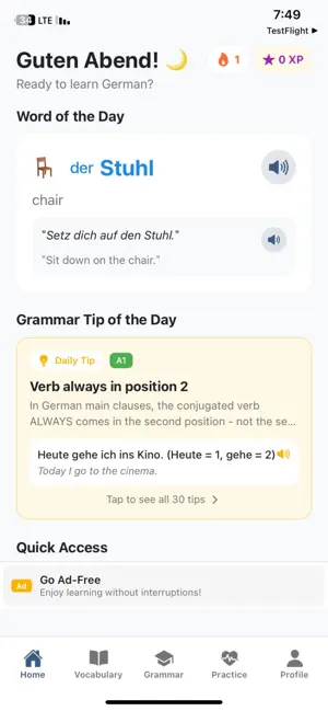 Easy Deutsch app screenshot 1