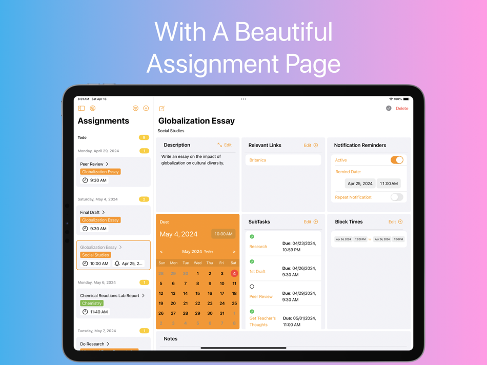#3. Due Tomorrow: Homework Manager (macOS) 由: MCRICH LLC