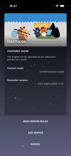 Screenshot von Toot! For Mastodon auf dem iPhone 6