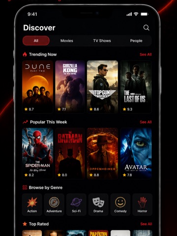 Cinemate: Movies, TV & More iPad screenshot
