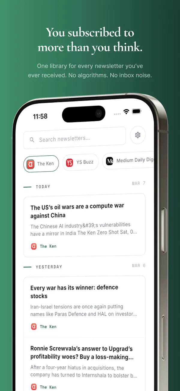 Screenshot #1 pour Letters - newsletter reader