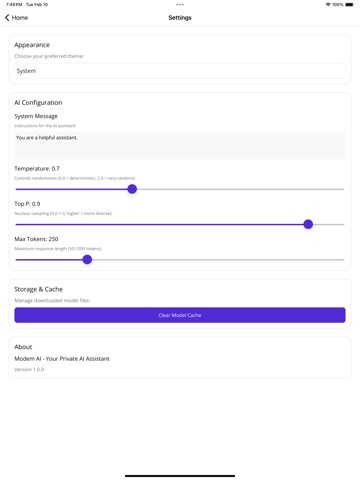 Modem AI iPad screenshot