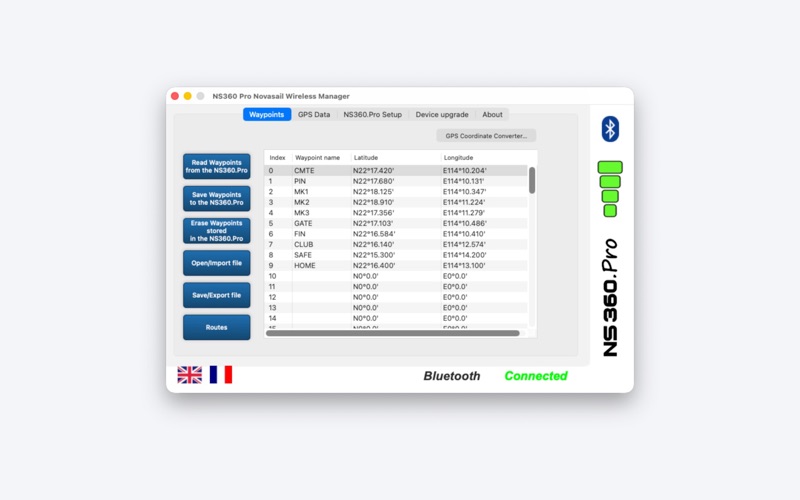 NS360 Pro Wireless Manager app screenshot