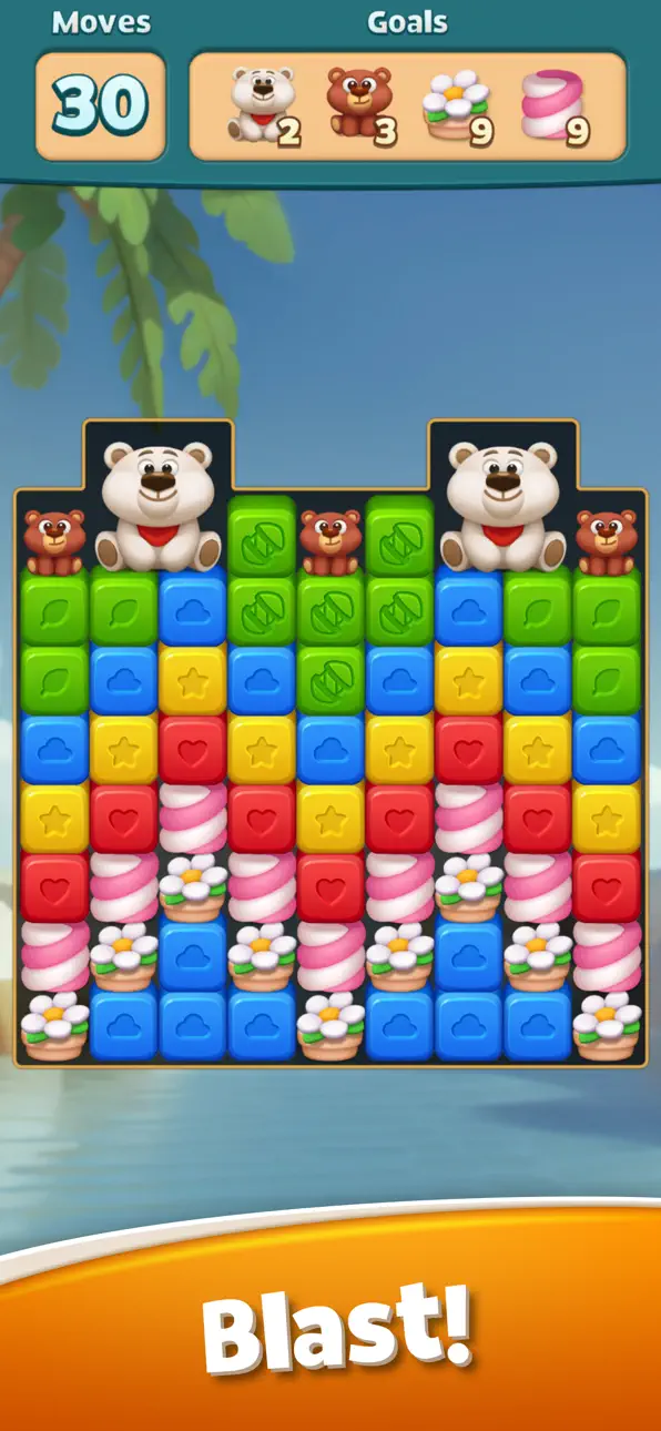 Merge & Blast: Dream Island iOS Mod IPA screenshot 1 - iOS game interface