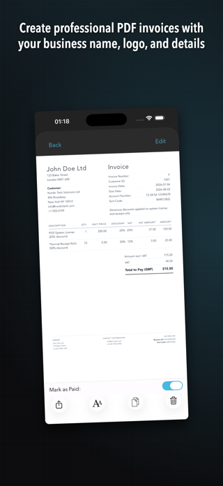 Invoice Template Pro Screenshot 1 of 10