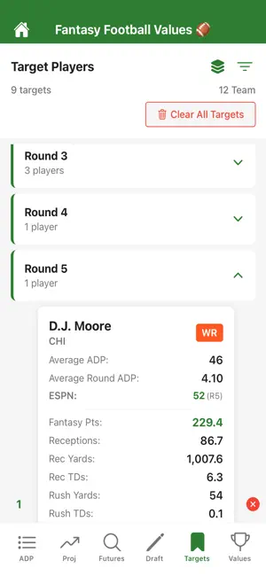 Fantasy Football Values screenshot 2