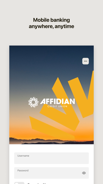 Affidian Credit Union Screenshot