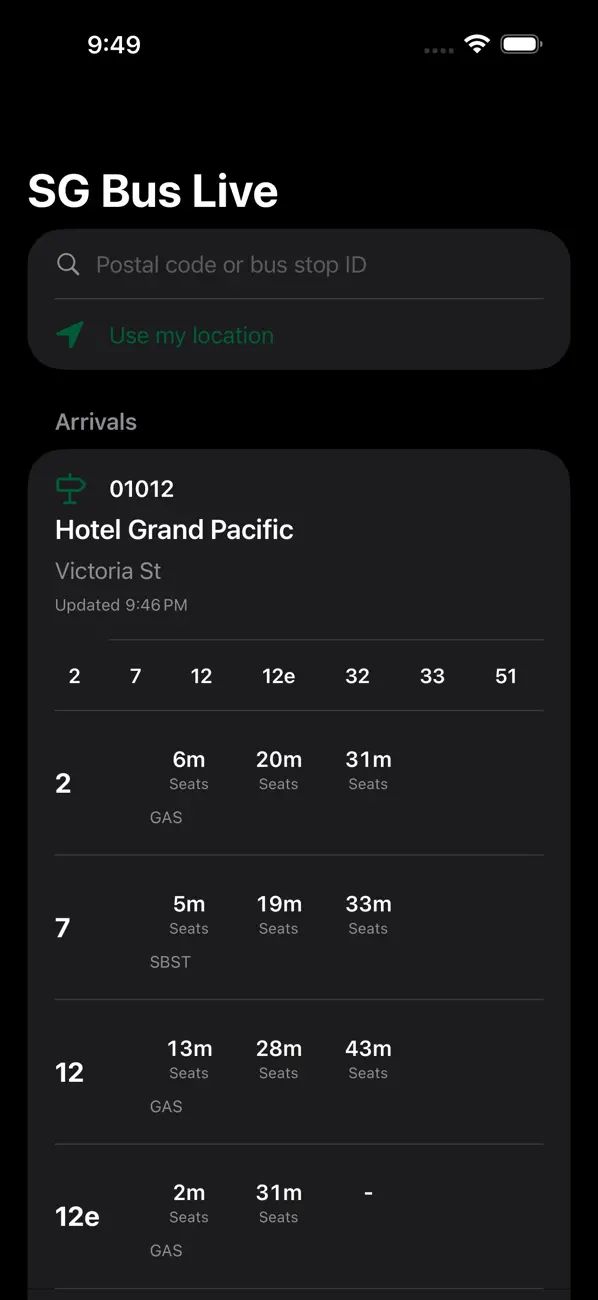 SG Bus Live screenshot 2
