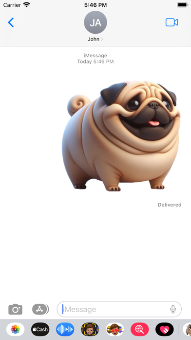 Screenshot 4 of Fat Pug Stickers App