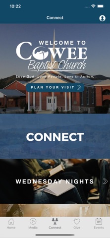 Cowee Baptist Church app screenshot