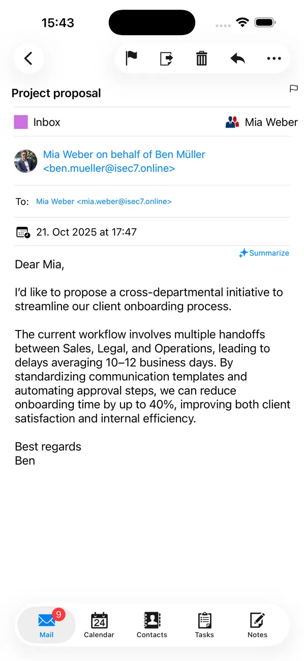 Screenshot #3 pour ISEC7 MAIL for Ivanti