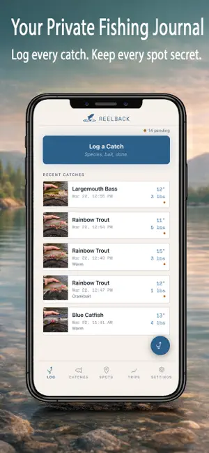 Reelback - Fishing Log & Stats screenshot 1