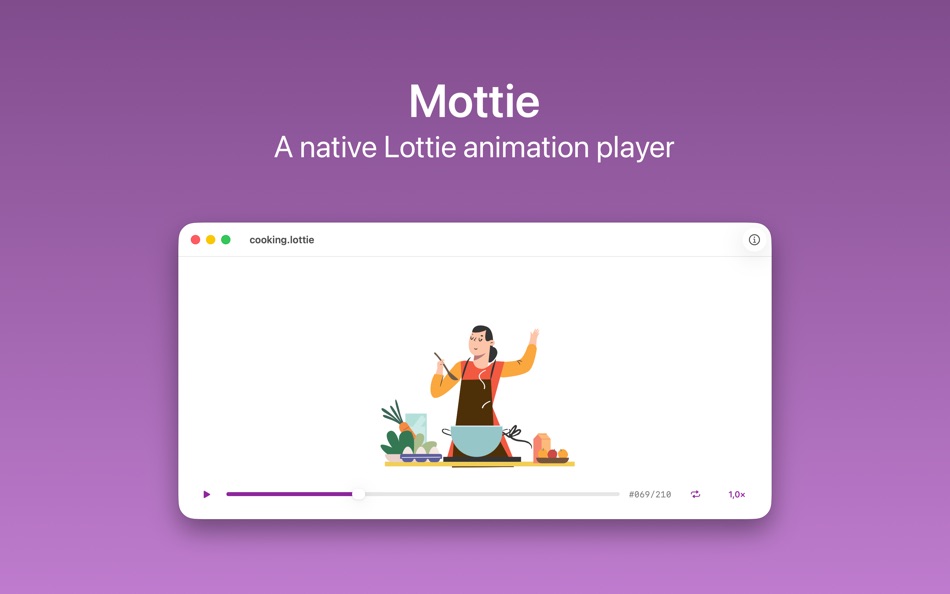#1. Mottie: Lottie Player (macOS) 由: Firdavs Khaydarov