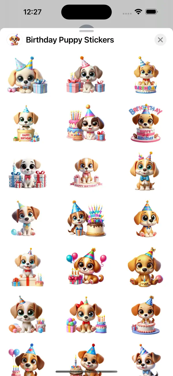 Screenshot #1 pour Birthday Puppy Stickers