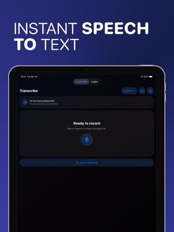 Transcribe Audio to Text: VOTT iPad screenshot