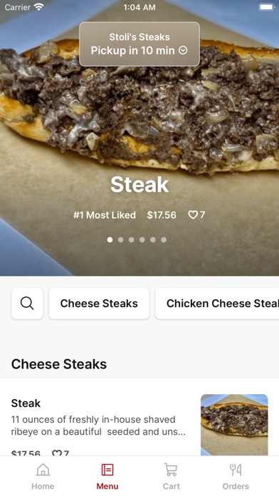 Stoli's Steaks iPhone screenshot 2 - Food & Drink app