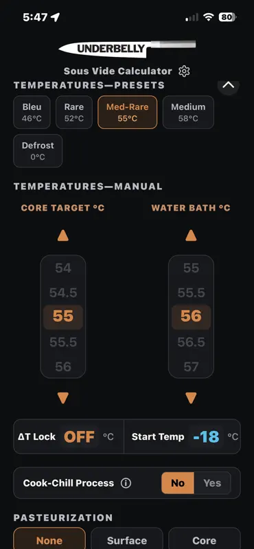 Underbelly Sous Vide Calc screenshot 5 of 9