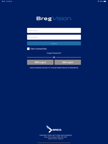 Breg Vision Cloud iPad screenshot