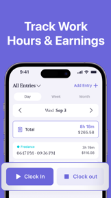 Work Hours Tracker - Clock In screenshot