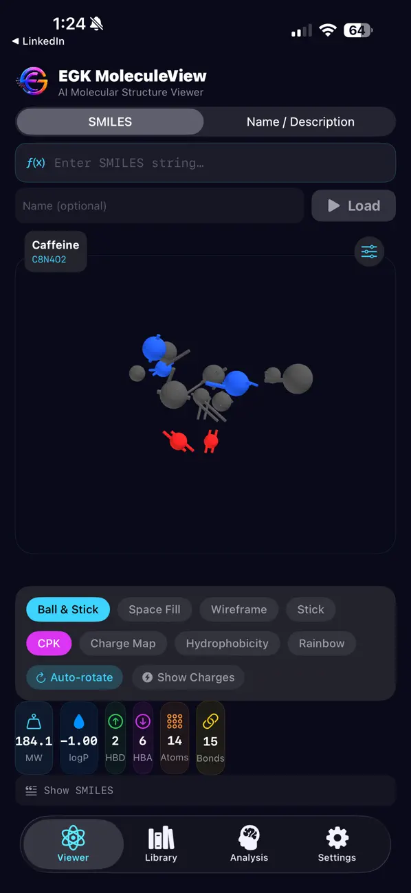 Screenshot #3 pour EGK MoleculeView AI