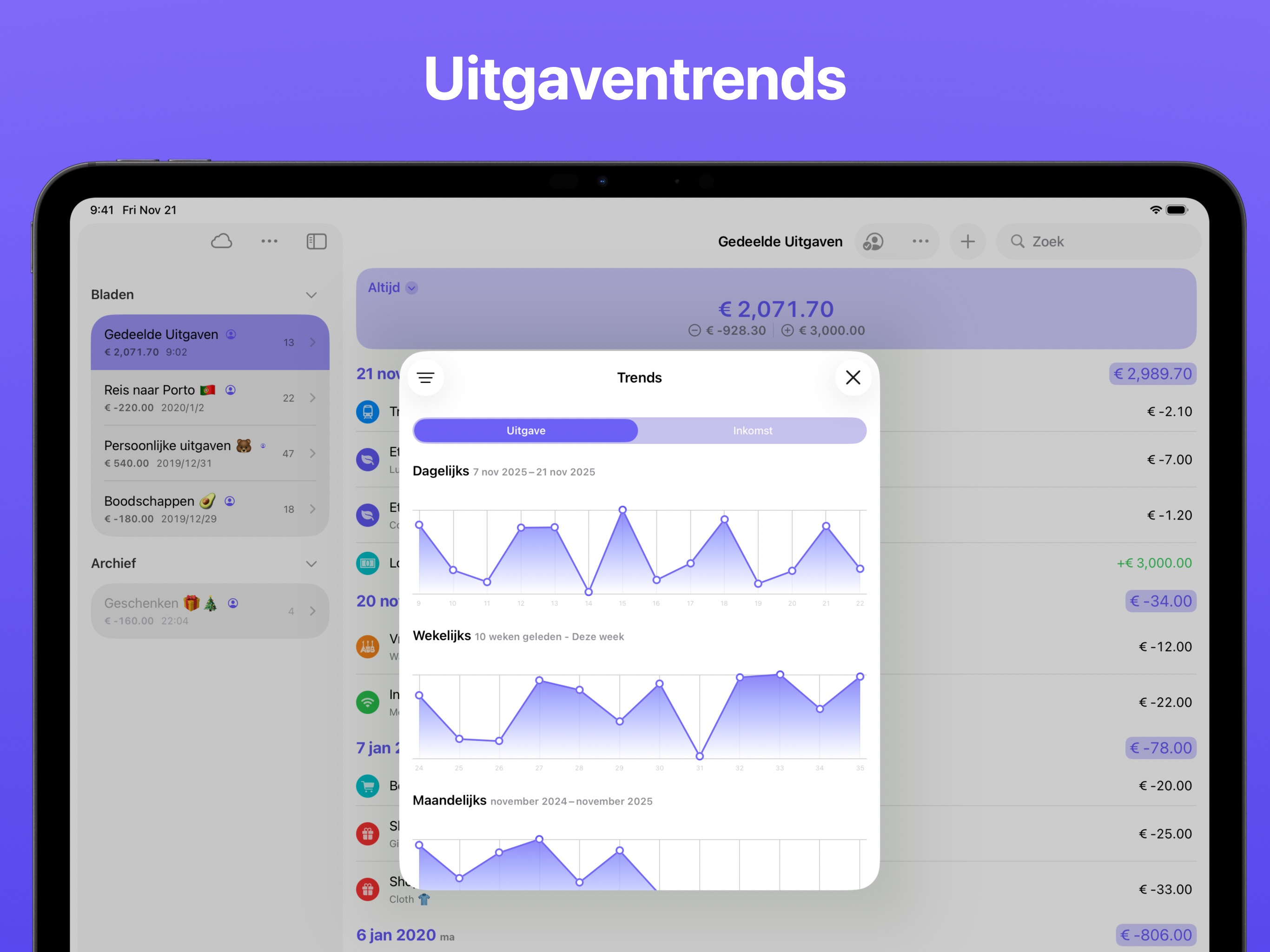 Expenses: Uitgaven bijhouden