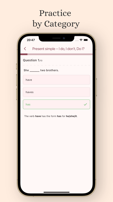 English Grammar Test & Quiz Screenshot