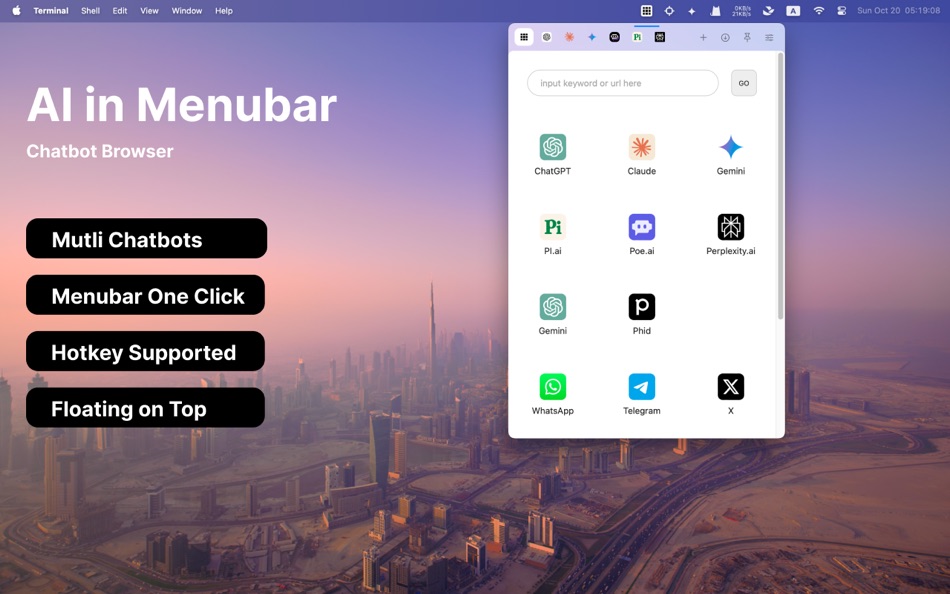 #1. Menu bar AI Browser: One Chat (macOS) Av: 超 程