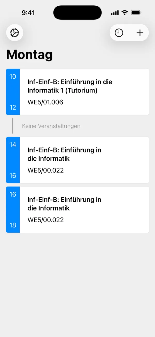 Screenshot #1 pour Stundenplan Uni Bamberg
